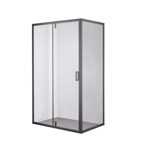 Душевой уголок OLIVE'S DUERO DR-128CR-SW-GB (1200*800*1950мм) прямоугольный, прозрачное стекло 6мм, графит