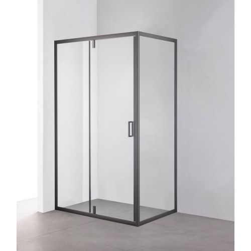 Душевой уголок OLIVE'S DUERO DR-128CR-SW-GB (1200*800*1950мм) прямоугольный, прозрачное стекло 6мм, графит