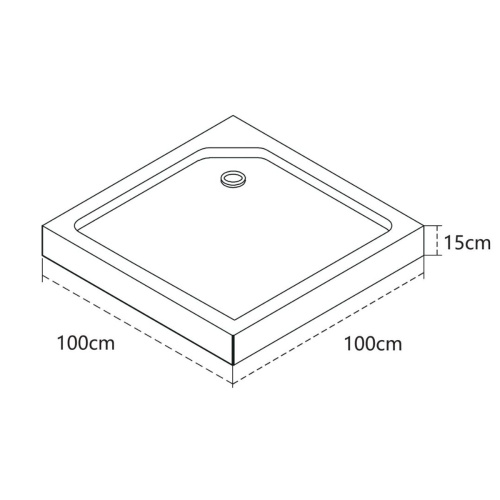 Поддон OLIVE'S P-10015S-WH (1000*1000*150мм) квадратный, с сифоном, белый