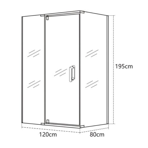 Душевой уголок OLIVE'S VIAR VR-128CS-SW-C (1200*800*1950мм) прямоугольный, прозрачное стекло 6мм, хром