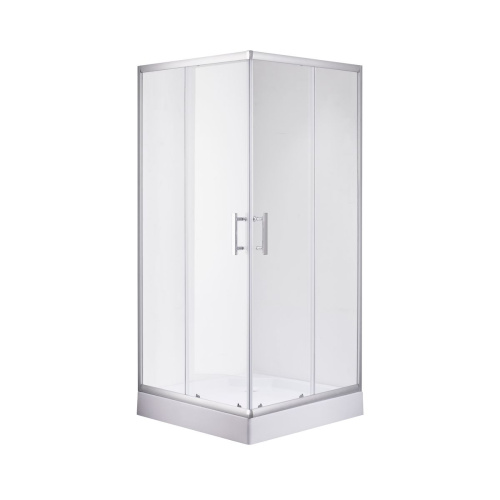 Душевой уголок OLIVE'S MINO U_MN-90PСS-SD-C прозрачное стекло 4 мм,  хром, 900*900*1925 мм с Поддоном OLIVE'S MINO B_MN-90PСS-SD-C 900*900*125 мм