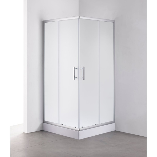 Душевой уголок OLIVE'S MINO U_MN-90PСS-SD-C прозрачное стекло 4 мм,  хром, 900*900*1925 мм с Поддоном OLIVE'S MINO B_MN-90PСS-SD-C 900*900*125 мм