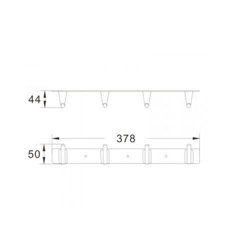 Планка с 4-мя крючками для ванной комнаты Shevanik SG5741 хром (30)