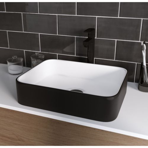 Раковина Grossman GR-4043BW, 505х390х140 мм, черная, белая внутри