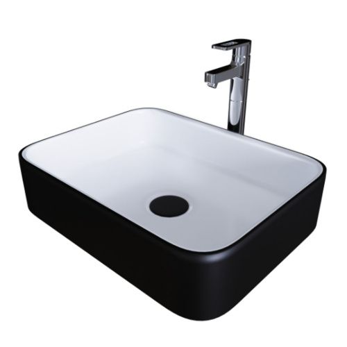 Раковина Grossman GR-4043BW, 505х390х140 мм, черная, белая внутри