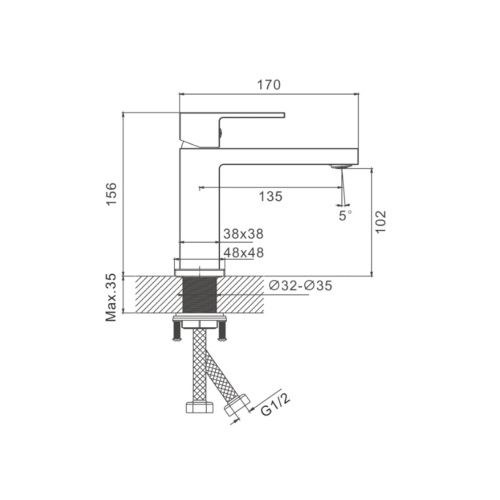 Смеситель для раковины BELZ B10658-7 черный (10)