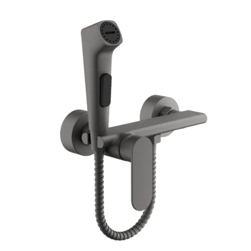 Смеситель с гигиеническим душем BELZ B55645-3 оружейная сталь (10)