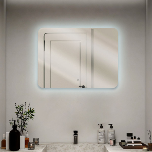 Зеркало AGATA LED 8060-Zm5, 800х600 мм, с сенсором, прямоугольное