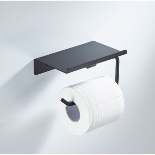 Держатель для туалетной бумаги Shevanik SG5705H-1 с полочкой, черный (30)