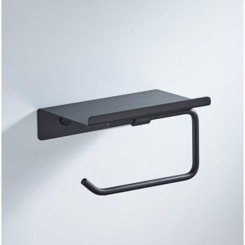 Держатель для туалетной бумаги Shevanik SG5705H-1 с полочкой, черный (30)