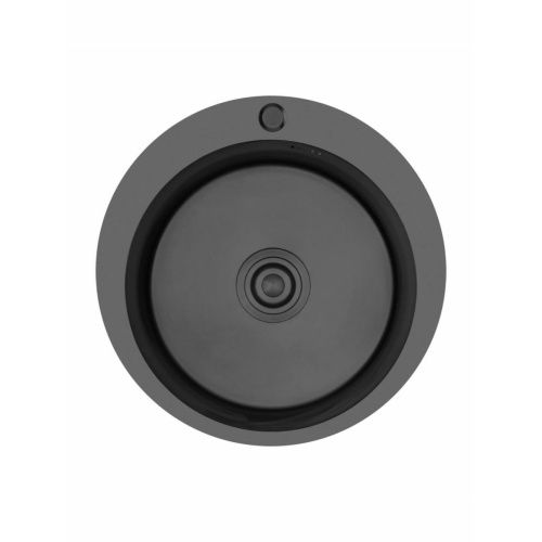 Мойка для кухни врезная GERHANS RK34848B графит из нержавеющей стали, 48*48 см с сифоном