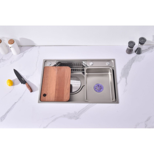 Мойка для кухни Fmark FSC6845L сатин, нержавеющая сталь, 680*450*210 мм