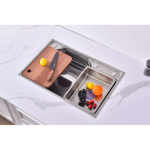 Мойка для кухни Fmark FSC6845L сатин, нержавеющая сталь, 680*450*210 мм