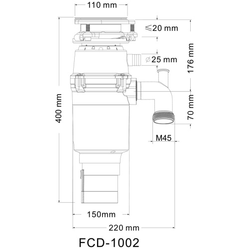 Измельчитель пищевых отходов Fmark FCD-1002E, 780 Вт