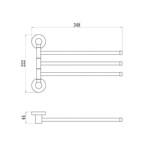 Держатель для полотенец поворотный (3-ой) Savol S-005603C матовое золото (10)