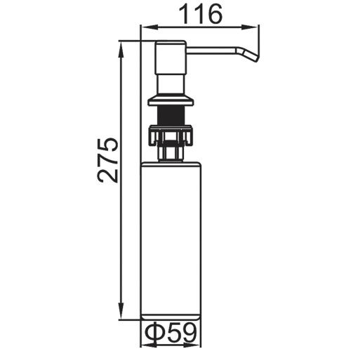 Дозатор врезной для мойки LEDEME L405D, оружейная сталь, 300 мл (40)