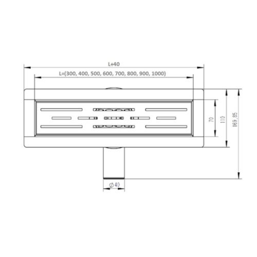Желоб водоотводящий 500х70 мм VIEIR DL50-F сухой+гидрозатвор, слив 40/50 мм, белый (мин.1/4) Желоб водоотводящий 500х70 мм VIEIR DL50-F сухой+гидрозатвор, слив 40/50 мм, белый (мин.1/4)