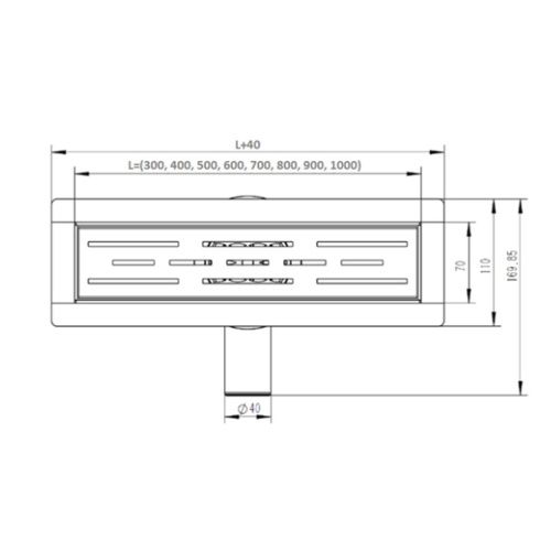 Желоб водоотводящий 800х70 мм VIEIR DL80-F сухой+гидрозатвор, слив 40/50 мм, белый (мин.1/4) Желоб водоотводящий 800х70 мм VIEIR DL80-F сухой+гидрозатвор, слив 40/50 мм, белый (мин.1/4)