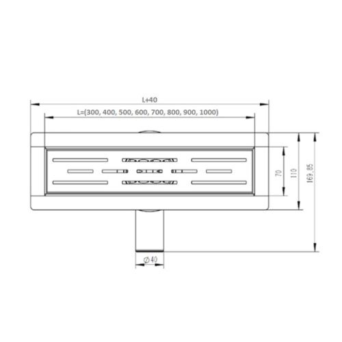 Желоб водоотводящий 800х70 мм VIEIR DL80A-C под плитку, с сухим затвором, слив 40/50мм, черный (мин.1/) Желоб водоотводящий 800х70 мм VIEIR DL80A-C под плитку, с сухим затвором, слив 40/50мм, черный (мин.1/)