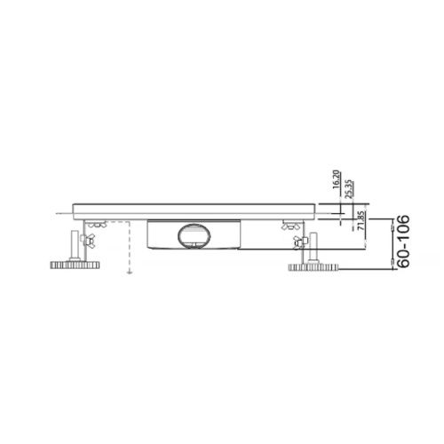 Желоб водоотводящий 800х70 мм VIEIR DL80A-C под плитку, с сухим затвором, слив 40/50мм, черный (мин.1/) Желоб водоотводящий 800х70 мм VIEIR DL80A-C под плитку, с сухим затвором, слив 40/50мм, черный (мин.1/)