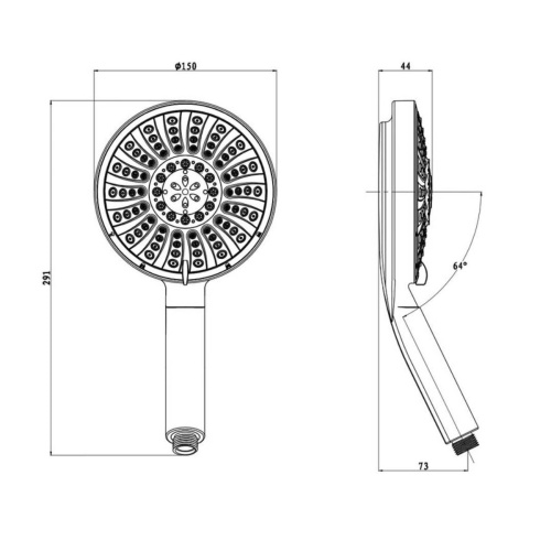 Лейка для душа OLIVE'S D179, 5 режимов (20)