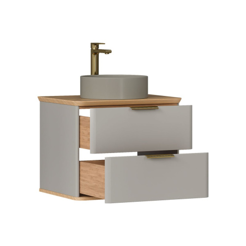 Тумба для ванны подвесная EQUIL Desert 60.2Y tpDSRT60.2Y-25, амарок с раковиной 110A серый