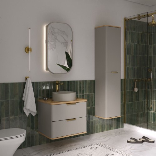 Тумба для ванны подвесная EQUIL Desert 60.2Y tpDSRT60.2Y-25, амарок с раковиной 110A серый