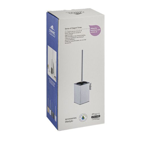 Ёрш для унитаза Санакс 80182 напольный, из нержавеющей стали, белый (12)