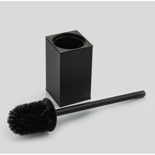 Ёрш для унитаза Санакс 80181 напольный, из нержавеющей стали, черный (12)