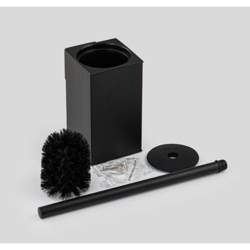 Ёрш для унитаза Санакс 80177 настенный, из нержавеющей стали, черный (12)