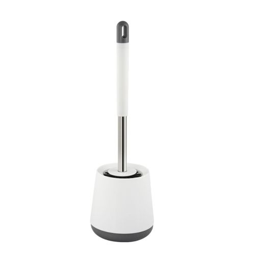 Ёрш для унитаза Санакс 825 напольный, пластиковый, с силиконовой щёткой, белый (12)