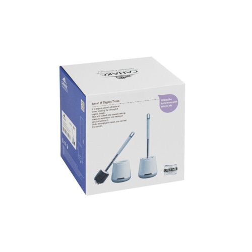 Ёрш для унитаза Санакс 825 напольный, пластиковый, с силиконовой щёткой, белый (12)