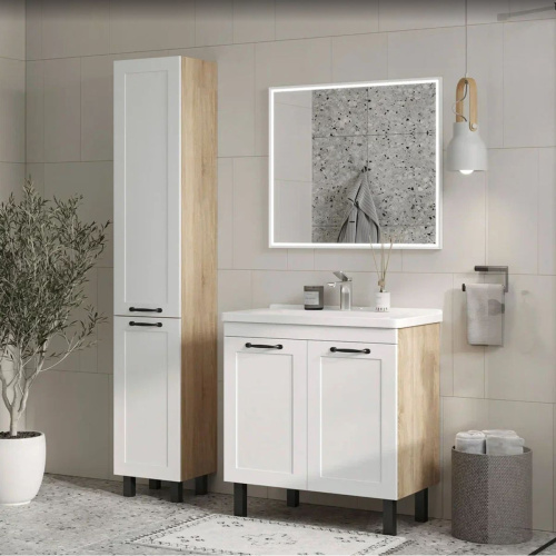 Тумба для ванны напольная EQUIL Lago 80.2Y tnLAGO80.2D-04 пленка ПВХ матовая с раковиной Миранда 80