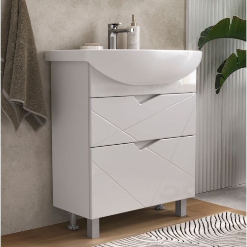 Тумба для ванны напольная VOLNA Pronto 70.2Y tnPRONTO70.2Y-01, белый с раковиной Балтика 70