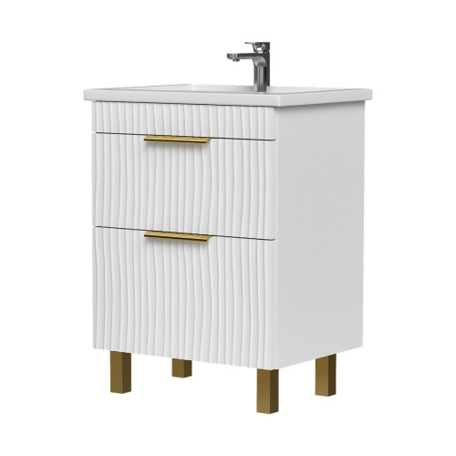 Тумба для ванны напольная VOLNA Lotty Gold  60.2Y tnLOTTYGD60.2Y-04 с раковиной Фостер 60