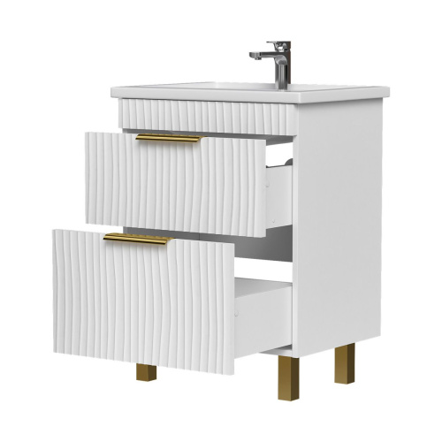 Тумба для ванны напольная VOLNA Lotty Gold  60.2Y tnLOTTYGD60.2Y-04 с раковиной Фостер 60