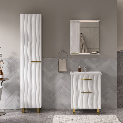 Тумба для ванны напольная VOLNA Lotty Gold  60.2Y tnLOTTYGD60.2Y-04 с раковиной Фостер 60