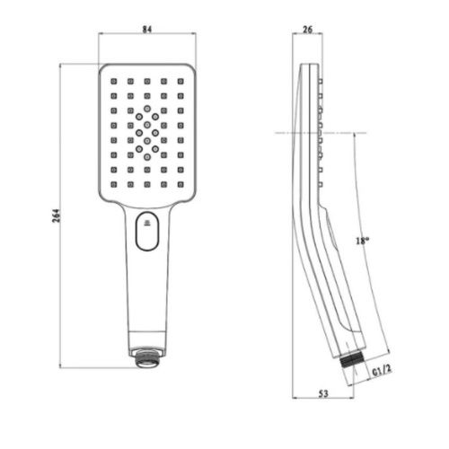 Лейка для душа OLIVE'S D183, 3 режима