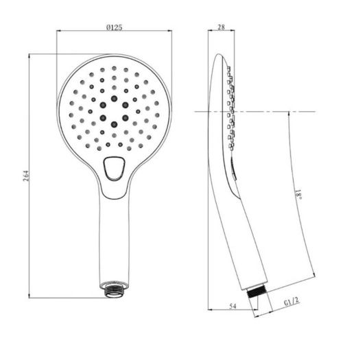 Лейка для душа OLIVE'S D184 зеркальный хром (20)