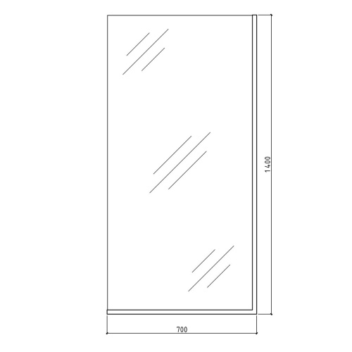 Шторка на ванну стеклянная 70х140 см Watersense Paula W00212 прозрачное закаленное стекло, профиль хром