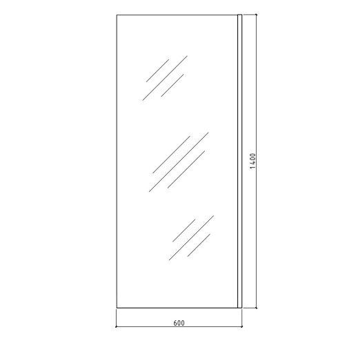 Шторка на ванну стеклянная 60х140 см Watersense Paula W00209 прозрачное закаленное стекло, профиль хром