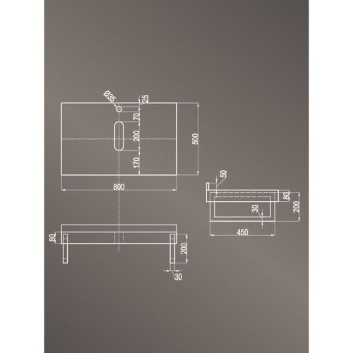 Столешница под раковину керамогранитная 90х50 см Watersense Eva W00293 черный мрамор