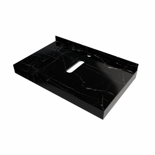 Столешница под раковину керамогранитная 90х50 см Watersense Eva W00293 черный мрамор