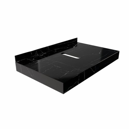 Столешница под раковину керамогранитная 90х50 см Watersense Eva W00293 черный мрамор