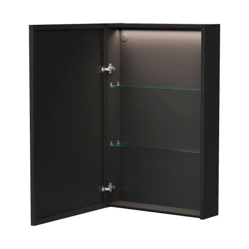 Шкаф зеркальный EQUIL Strong 50.1D szSTRONG.LED.50.1D.R/L-35, дуб черный, универсальный