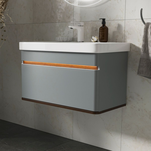 Тумба подвесная EQUIL Elegante 80.1Y tpELGNT80.1Y Мэйджик/Дуб голиано tpELGNT80.1Y с раковиной Nice (9595-80)-24.26