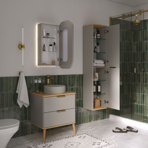 Шкаф зеркальный EQUIL Desert 450х860 szDSRT.LED45.R/L-25, универсальный, амарок