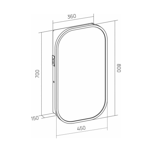 Шкаф зеркальный EQUIL Desert 450х860 szDSRT.LED45.R/L-25, универсальный, амарок