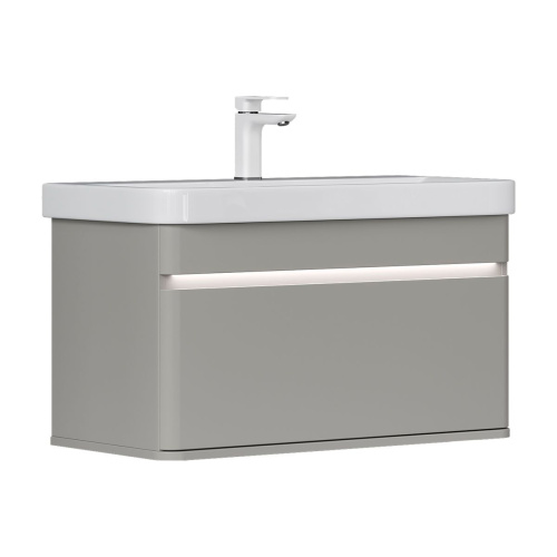 Тумба подвесная EQUIL Elegante 80.2Y tpELGNT80.1Y Амарок/Белый tpELGNT80.1Y (9595)-25.27 с раковиной Nice (9595-80)-25.27