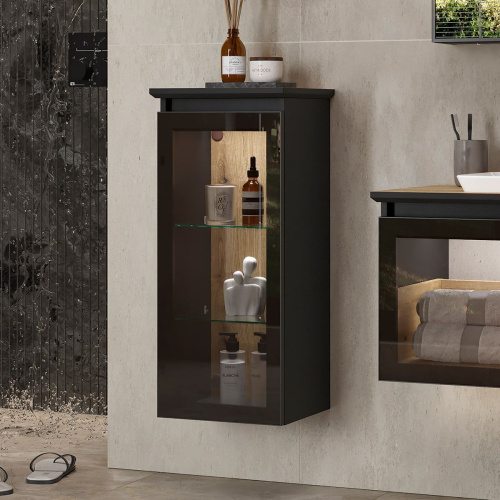 Полупенал подвесной со столешницей, с зарядным устройством EQUIL Strong 36 рpSTRONG36.R/L-35, дуб черный, универсальный